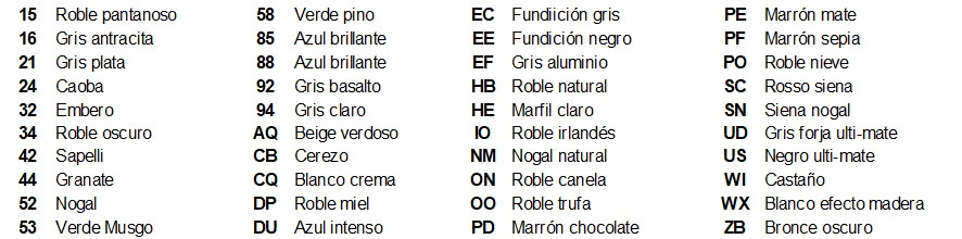 Colores con 15 años de garantía